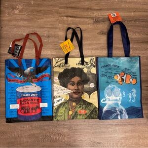 Trader Joe's Tote grocery bags with handles 3x
